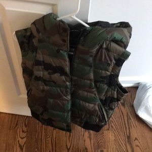 The North Face camo hooded vest